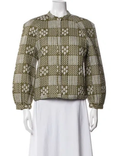 Pre-owned Julia Amory Patterned Jacket W/ Tags In Green