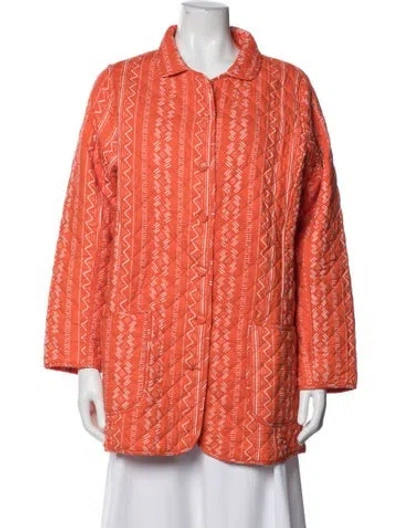 Pre-owned Julia Amory Patterned Jacket W/ Tags In Orange