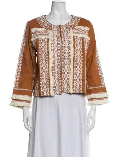 Pre-owned Julia Amory Patterned Jacket W/ Tags In Orange