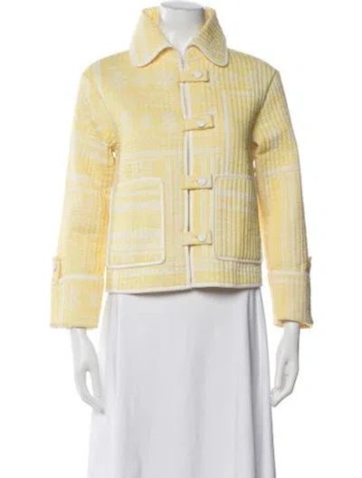 Pre-owned Julia Amory Patterned Jacket W/ Tags In Yellow
