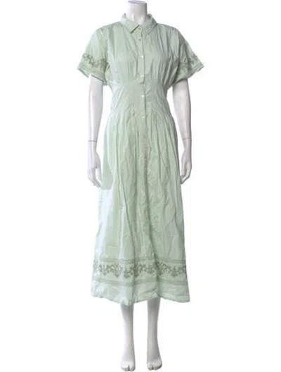 Pre-owned Julia Amory Patterned Long Dress In Green