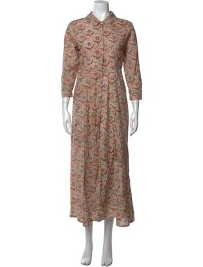 Pre-owned Julia Amory Patterned Long Dress In Multi