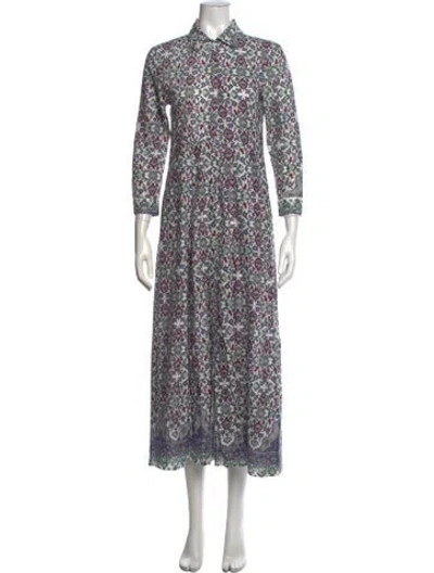 Pre-owned Julia Amory Patterned Long Dress In Multicolor