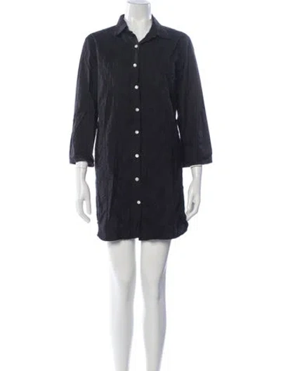Pre-owned Julia Amory Patterned Midi Length Dress In Black