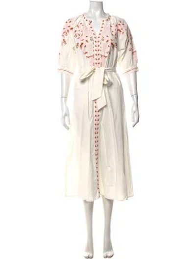Pre-owned Julia Amory Patterned Midi Length Dress In Neutrals