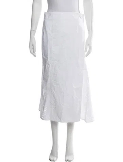 Pre-owned Julia Amory Patterned Midi Length Skirt In White