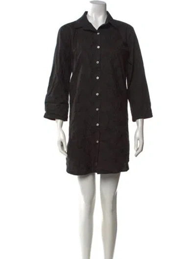 Pre-owned Julia Amory Patterned Mini Dress In Black