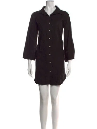 Pre-owned Julia Amory Patterned Mini Dress In Brown