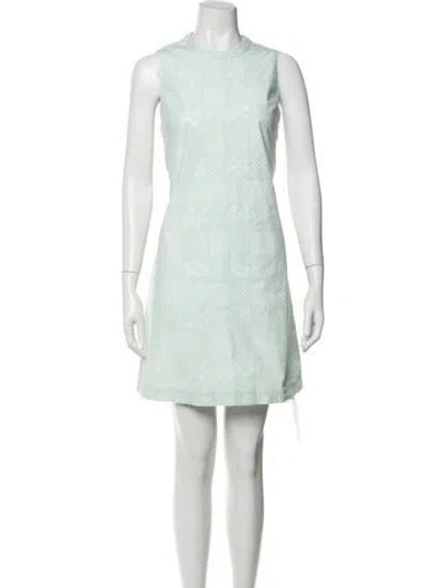 Pre-owned Julia Amory Patterned Mini Dress In Green