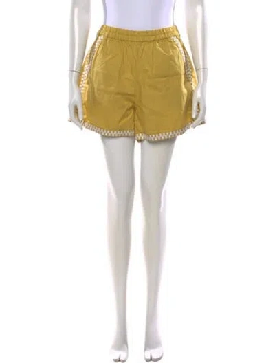 Pre-owned Julia Amory Patterned Mini Shorts In Yellow