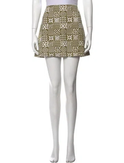 Pre-owned Julia Amory Patterned Mini Skirt In Multicolor