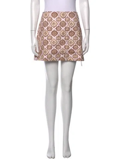 Pre-owned Julia Amory Patterned Mini Skirt In Neutrals