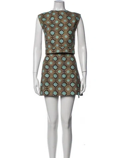 Pre-owned Julia Amory Patterned Skirt Set In Multi