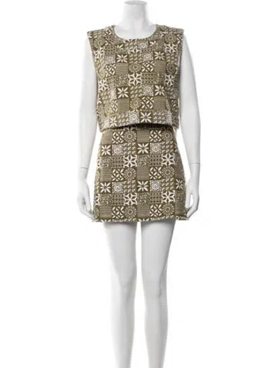 Pre-owned Julia Amory Patterned Skirt Set In Multicolor