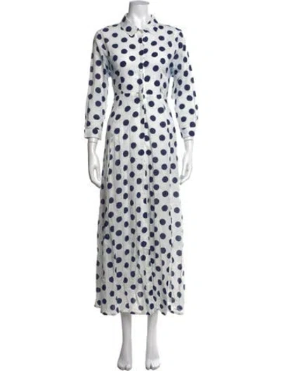 Pre-owned Julia Amory Polka Dot Print Long Dress In Multicolor