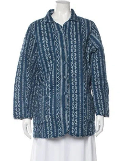 Pre-owned Julia Amory Printed Jacket In Blue