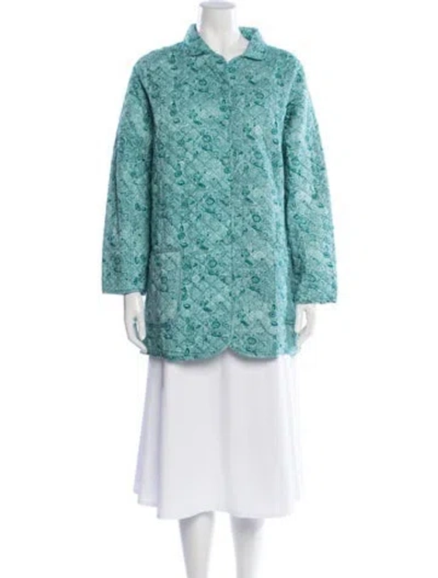 Pre-owned Julia Amory Printed Jacket In Green