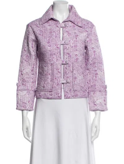 Pre-owned Julia Amory Printed Jacket In Purple