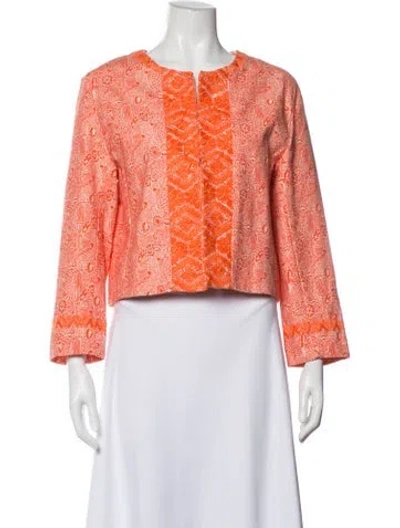 Pre-owned Julia Amory Printed Jacket W/ Tags In Orange