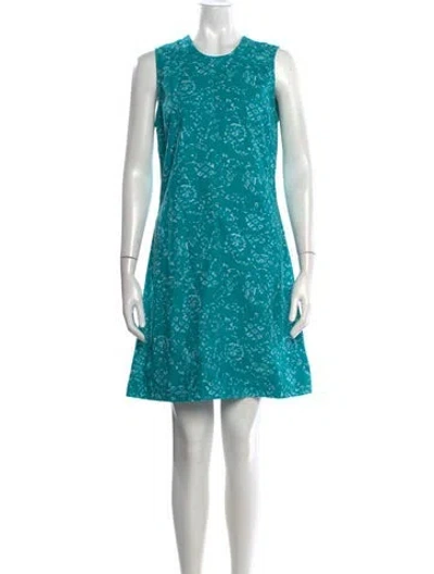 Pre-owned Julia Amory Printed Knee-length Dress In Blue
