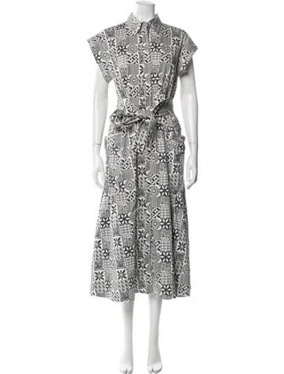 Pre-owned Julia Amory Printed Long Dress In Multi