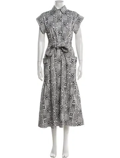 Pre-owned Julia Amory Printed Long Dress In Multi