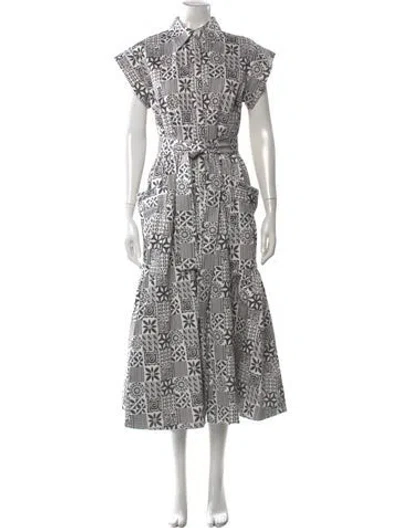 Pre-owned Julia Amory Printed Long Dress In Multi