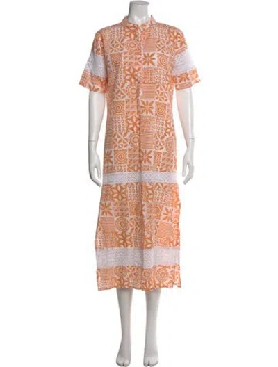 Pre-owned Julia Amory Printed Long Dress In Multi