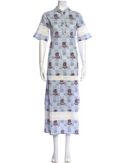 Pre-owned Julia Amory Printed Long Dress In Multi
