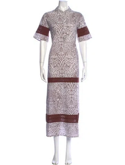 Pre-owned Julia Amory Printed Long Dress In Multi