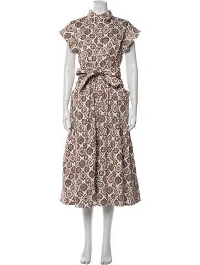 Pre-owned Julia Amory Printed Long Dress W/ Tags In Multi