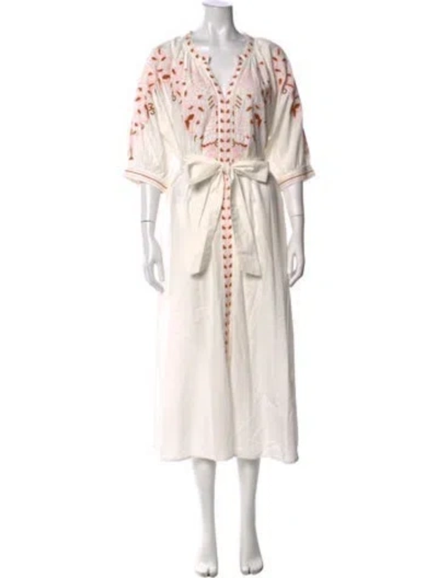 Pre-owned Julia Amory Printed Long Dress W/ Tags In Neutrals