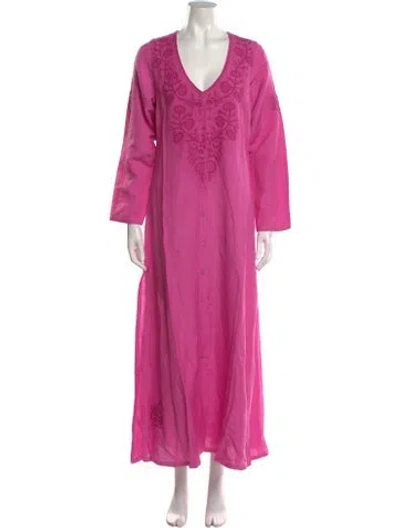 Pre-owned Julia Amory Printed Long Dress W/ Tags In Pink
