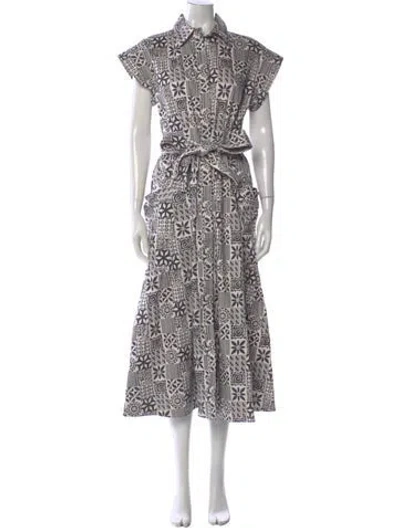 Pre-owned Julia Amory Printed Midi Length Dress In Multi