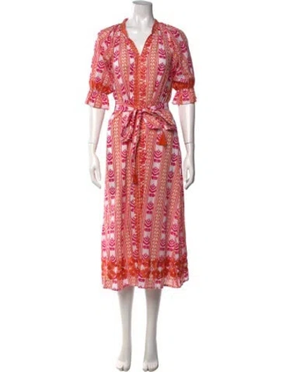 Pre-owned Julia Amory Printed Midi Length Dress In Multicolor