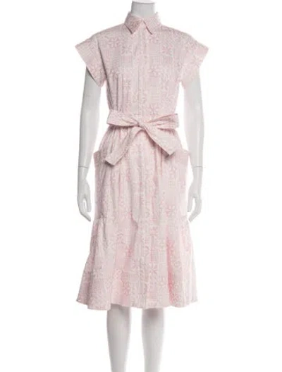 Pre-owned Julia Amory Printed Midi Length Dress In Pink
