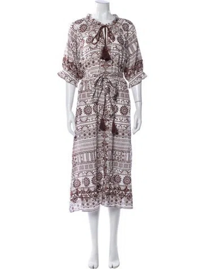 Pre-owned Julia Amory Printed Midi Length Dress W/ Tags In Multicolor