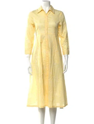 Pre-owned Julia Amory Printed Midi Length Dress In Yellow