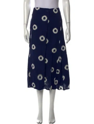 Pre-owned Julia Amory Printed Midi Length Skirt In Blue
