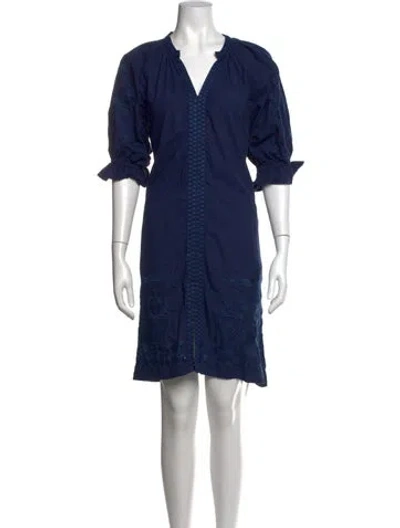 Pre-owned Julia Amory Printed Mini Dress In Blue