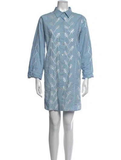 Pre-owned Julia Amory Printed Mini Dress In Blue