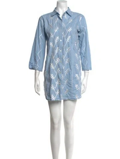 Pre-owned Julia Amory Printed Mini Dress In Blue