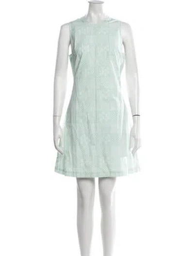 Pre-owned Julia Amory Printed Mini Dress In Green
