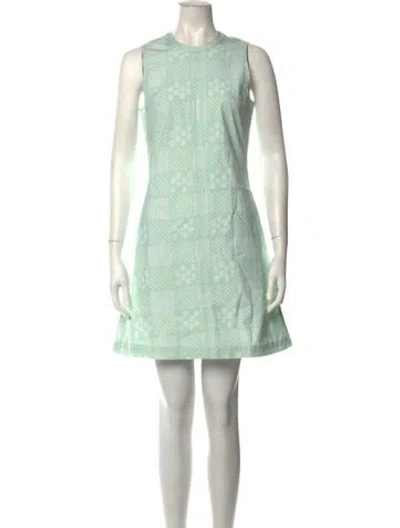 Pre-owned Julia Amory Printed Mini Dress In Green
