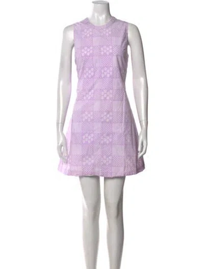 Pre-owned Julia Amory Printed Mini Dress In Purple