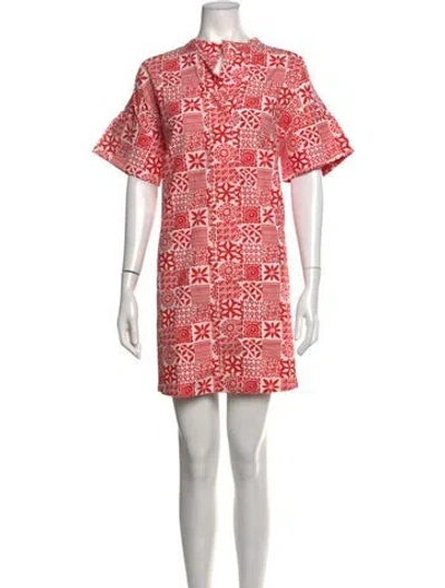 Pre-owned Julia Amory Printed Mini Dress W/ Tags In Red