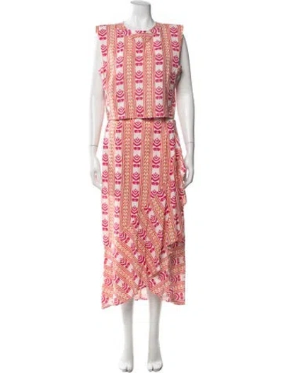 Pre-owned Julia Amory Printed Skirt Set W/ Tags In Orange
