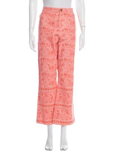 Pre-owned Julia Amory Printed Wide Leg Pants In Pink