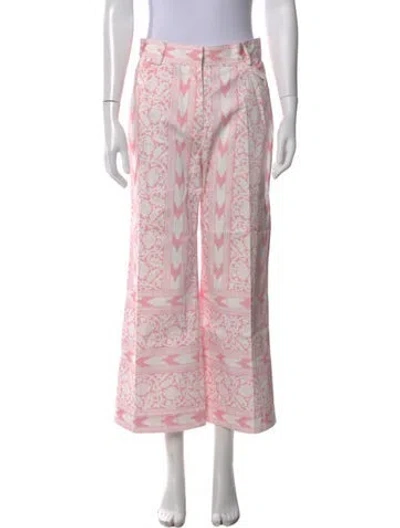 Pre-owned Julia Amory Printed Wide Leg Pants In Pink