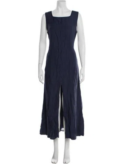 Pre-owned Julia Amory Scoop Neck Long Dress In Blue